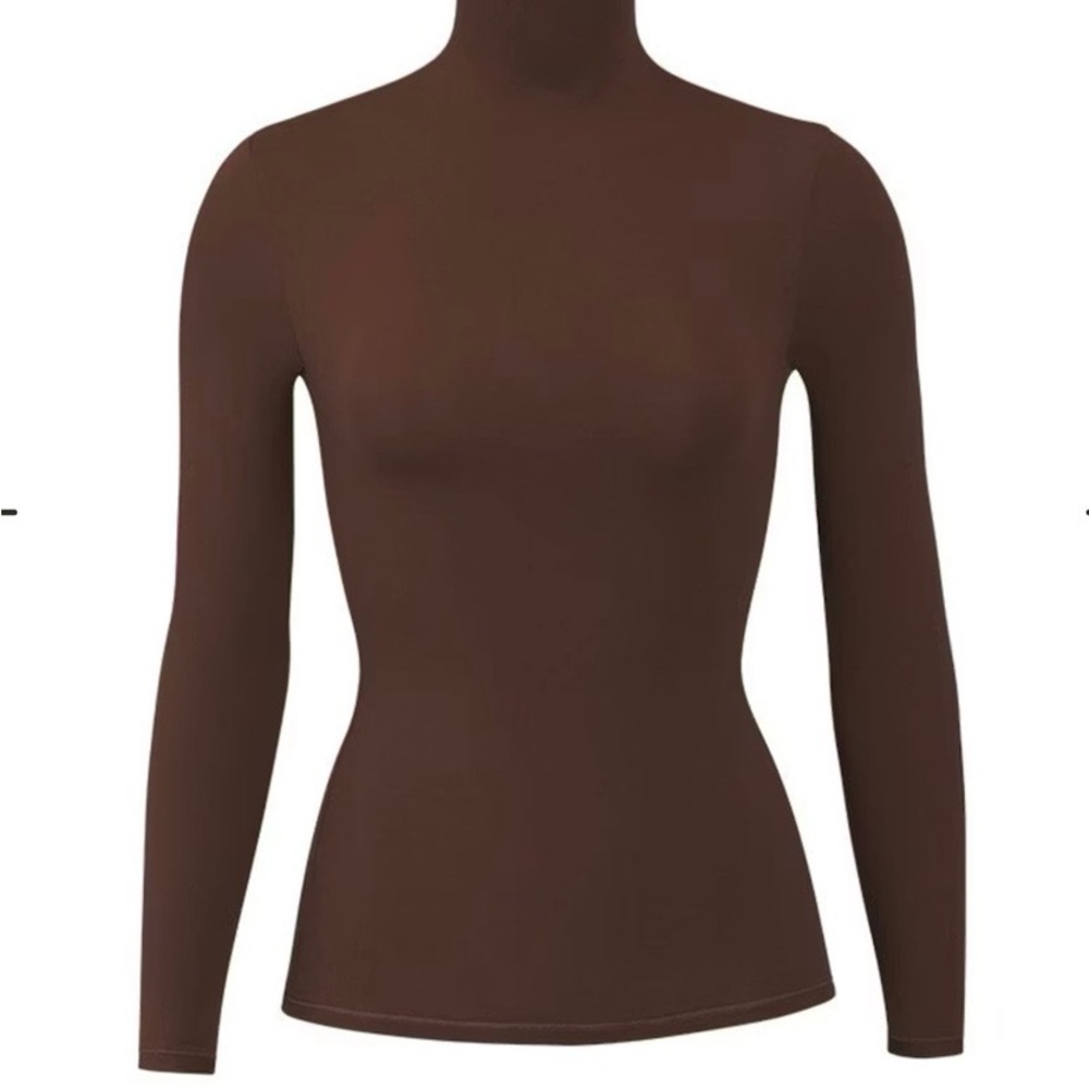 SKIMS Brown Turtleneck Top
